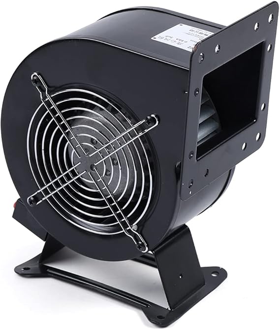 Small Centrifugal Blower Fan 120W Outdoor Wood Furnace Fan with Pure Copper Motor Squirrel Cage Blower Fan for Extruder Cooling, Kitchen Equipment or Duct Ventilation, 2600r/min, 196CFM