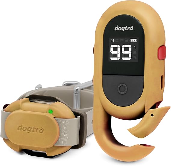 Dogtra CUE Gen 2 Tan Customizable E-Collar for Dogs Training Collar with Remote Easy, Safe, Beginner-Friendly Design 99 Levels, Vibration, Boost, Waterproof, Rechargeable, 400-Yard Range
