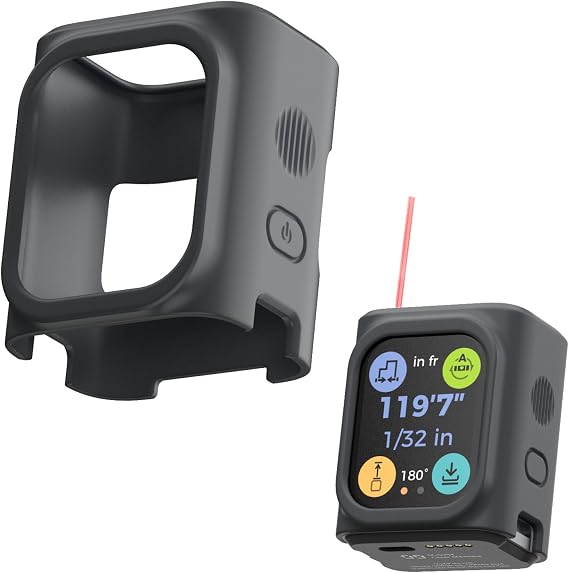 HOZO M-Cube Laser Measuring Tool with Silicone Pro Protective Case, Dustproof and Waterproof, Includes 2 Screen Protectors for Comprehensive Protection and Enhanced Durability