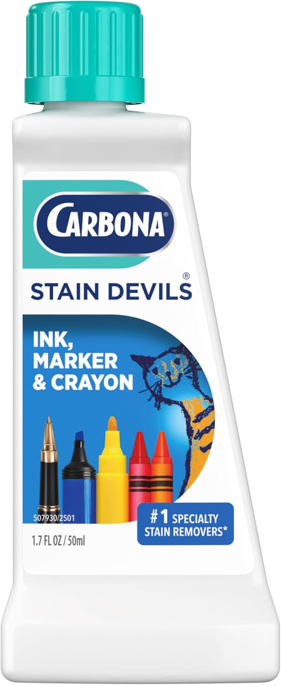 Carbona Stain Devils #3 | Ink, Marker & Crayon | Professional Strength Laundry Stain Remover | Multi-Fabric Cleaner | Safe On Skin & Washable Fabrics | 1.7 Fl Oz, 1 Pack