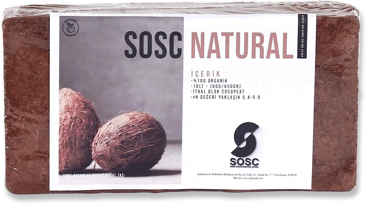 Cocopeat 10 Lt Sıkıştırılmış Hindistan Cevizi Torfu 600-650 Gr