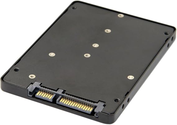 JSER B+M Key Socket 2 M.2 NGFF (SATA) SSD to 2.5 SATA Adapter Card Adapter with Metal Housing Black