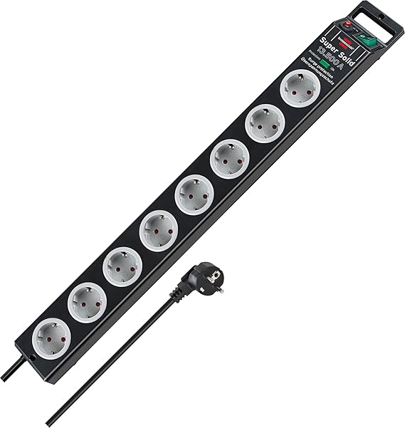 Brennenstuhl Super-Solid surge protection 13.500 A 8Li Priz Siyah