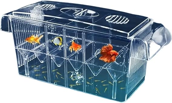Self-Floating Aquarium Breeding Incubator Isolation Box Double Layer 4 Rooms Transparent Acrylic Fish Hatchery Box for Fish Tank(1 Room)
