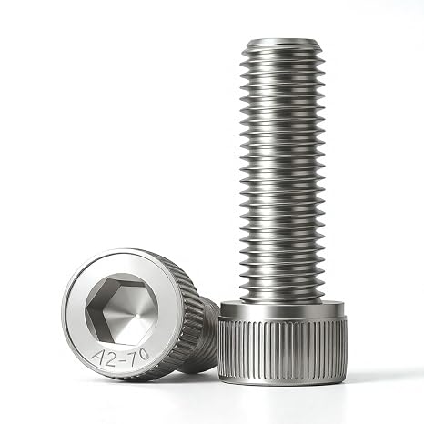 M5 x 25mm (50 Pack) Socket Head Cap Screws, 304 Stainless Steel Bolts with Hex Spanner, Allen Socket Drive, Full Thread, Bright Finish