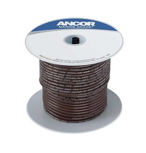 Ancor 102210 Tinned Copper Wire, 16 AWG (1mm2), Brown - 100ft