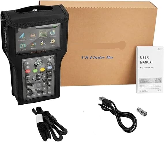 Satellite Finder, V8 Finder Max Satellite TV Meter 4.3'' LCD DVB-S/S2/S2X H.265 Then 2 Pro2 V7 S5X SATLINK WS-6933,for TV