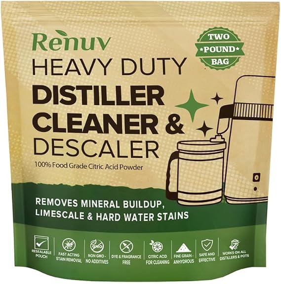 Renuv Citric Acid for Cleaning & Descaling Water Distillers, 2LB Bulk