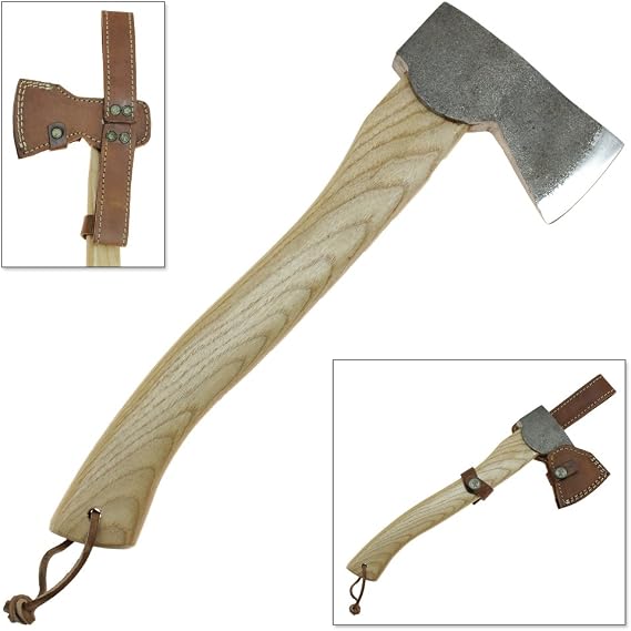 Norse Viking Axe Hatchet Camping & Hiking Leather Holster Sheath with Lanyard