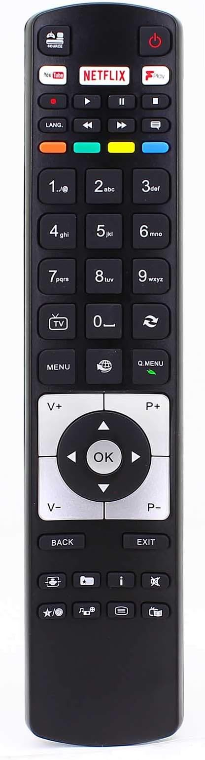 Remote Control for Hitachi Digihome Alba Polaroid Finlux Bush Telefunken RC5118F LCD LED 3D HD Smart TV'S with NETFLIX, Youtube, Freeview Play Buttons