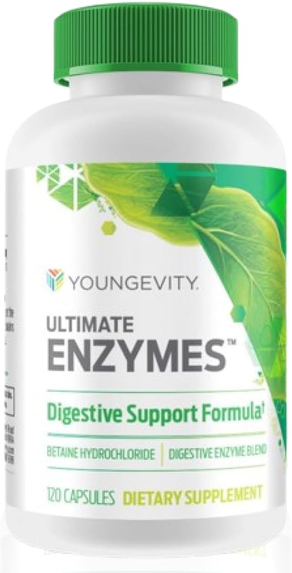 Youngevity Ultimate Enzymes Multi-Enzyme Digestive Support, 120 Capsules