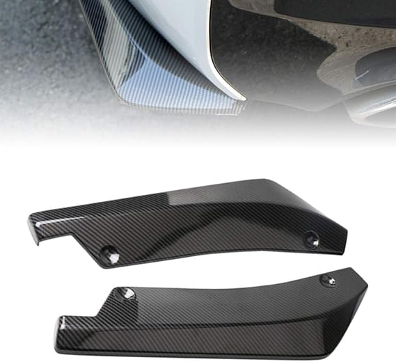 2Pcs Car Universal Rear Bumper Lip Diffuser Splitter Canard Protector Universal Front Bumper Lip Body Kit Front Bumper Side Skirt Spoiler Splitter (Carbon Fiber)