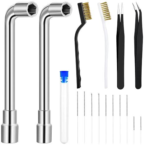 16 Pieces 3D Printer Nozzle Wrench Cleaning Kit, 6mm 7mm L-Shaped Wrench
