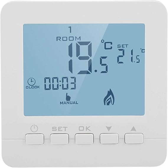 Heating Programmer Digital Thermostat Programmable Thermostat Digital LCD Display Temperature Controllers Smart Temperature Controller 5A