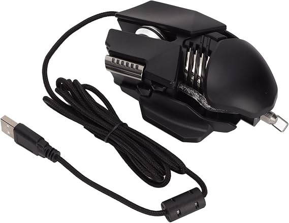 ADITAM Computer Mechanical Mouse, USB Wired Gaming Mouse, 12800 DPI, Metal Style, RGB Lighting Effect, 6D Button, Breathing Light, Big Hand Double the comfort