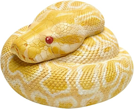 IFiDEA Animal Heavenly Body Series 9 Snake Chubby Python Collectible Miniature - Boa Statue for Home Office Decor, Realistic Reptile Sculpture (Python molurus bivittatus - Albino Burmese Python)