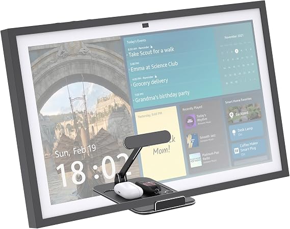Tilt Stand for Show 15 (1st, 2nd Gen), iPads/Tablets, No Mounting | Made of Heavy-Duty Aluminum, Adjustable Tilt, Foldable Design, No Mounting Required, Ideal for Desk Use, Black