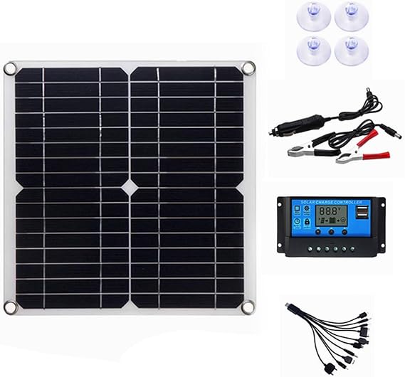 100W Solar Photovoltaic Panel Solar Panel Kit,with Charge Controller(100A) for Outdoor Portable Power Supply Companion