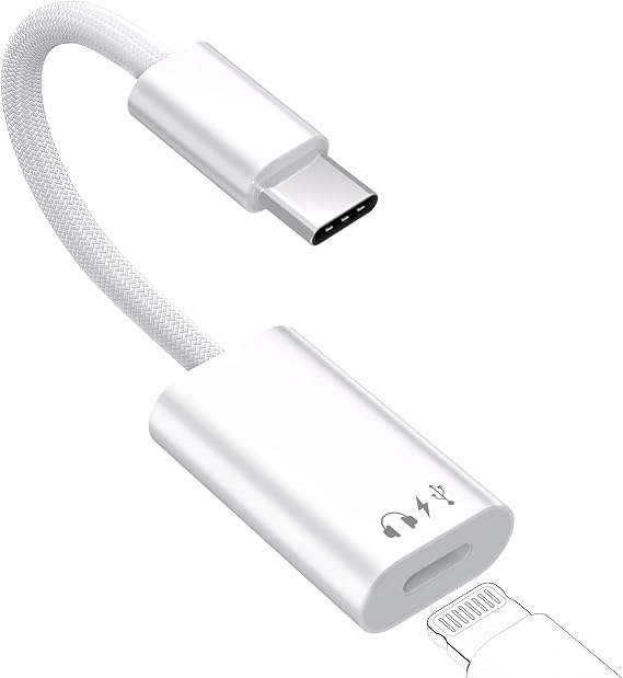 USB C to Lightning Audio & Charging Adapter, Type C to iPhone Converter | Lightning to USB C Adapter & Adaptor for Earphones, Charging & Data Transfer for iPhone 17/16/15 Plus/Pro/Max, iPad Pro