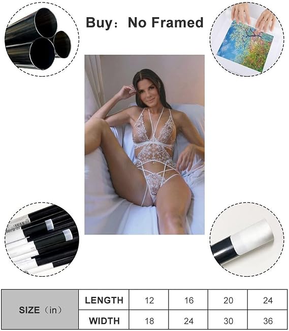 HAOMEI Sandra Bullock Sexy Star Poster Canvas Wall Art Poster Decorative Bedroom Modern Home Print Picture Artworks Posters 12x18inch(30x45cm)