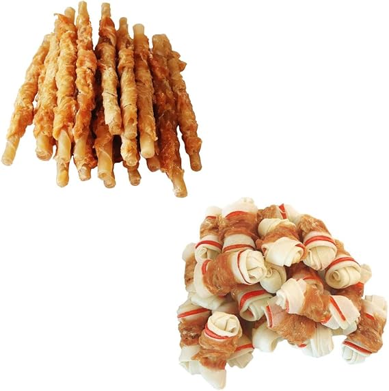 Chicken Wrapped Rawhides Sticks Chicken Wrapped Knot Bones for Small Dog Treats