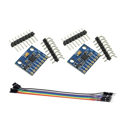 2PCS MPU6050 GY-521 3-Axis Accelerometer Gyroscope Module MPU-6050 6 DOF Digital Acceleration Sensor Module with Cable