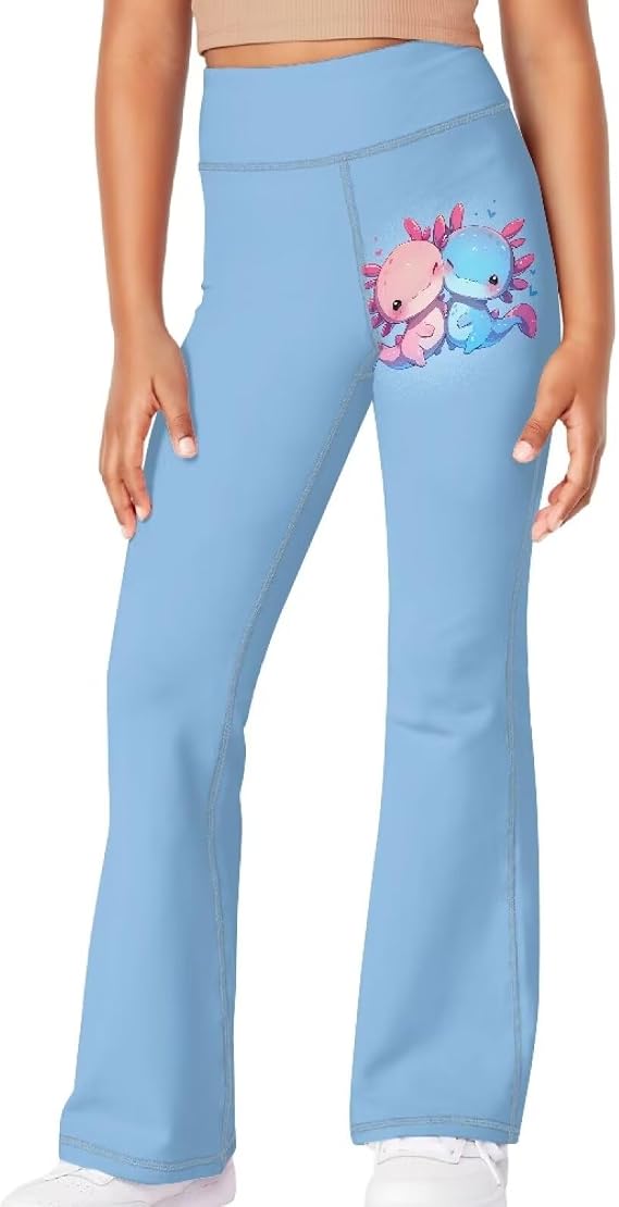 Girls Yoga Pants Flare High Waisted Wide Leg Leggings for Kids