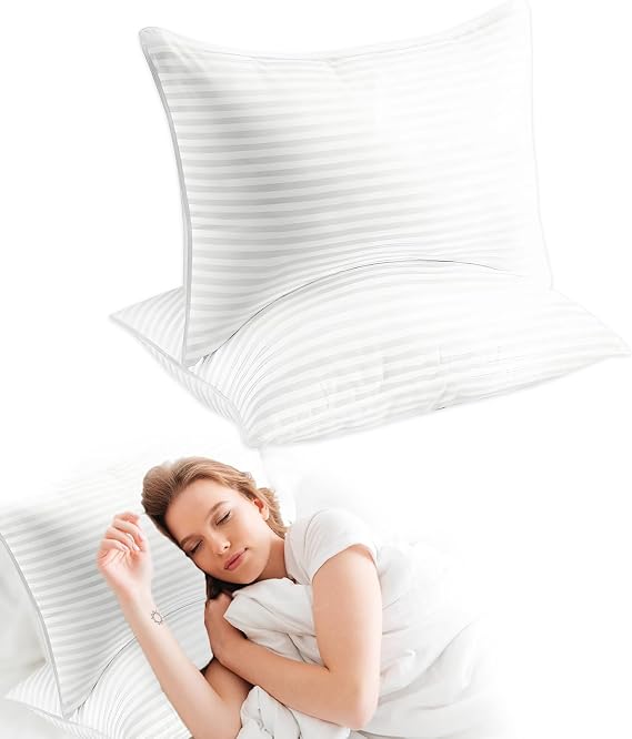 Bed Pillows, 2025 New Standard Size Pillow, Fluffy Home Pillows, Breathable Hotel Pillows for Bedroom (2, Queen (U.S. Standard))