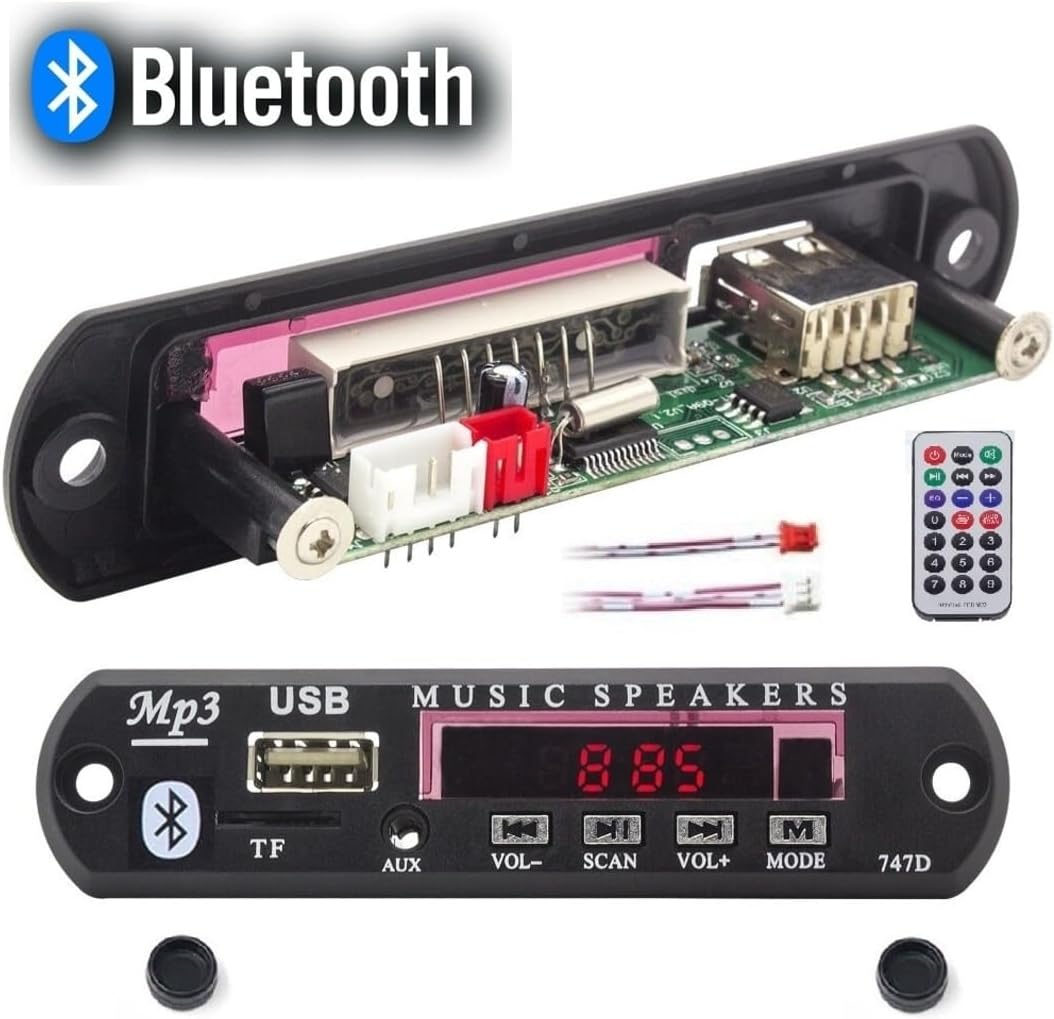 Yeni 2023 Mikrofonlu 12V Bluetooth Mp3 Wma Wav Dekoder Kurulu Araba Mp3 Ses Çalar Tf Usb Handsfree