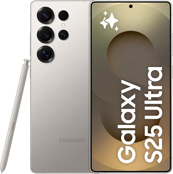 Samsung Galaxy S25 Ultra AI Smartphone, Galaxy AI, 12GB Memory, 512GB Storage, 200MP Camera, S Pen Included, Titanium Grey, (UK Version)