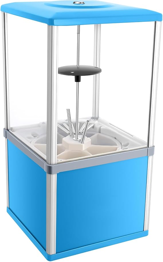 25-Cent Gumball Machine, 2-inch Vending Coin Bank Vintage Gumballs Dispenser Gumball Machine for Game Stores Coin Operated Gumball Bank for Toy Capsules Bouncy Balls Candy (Blue)