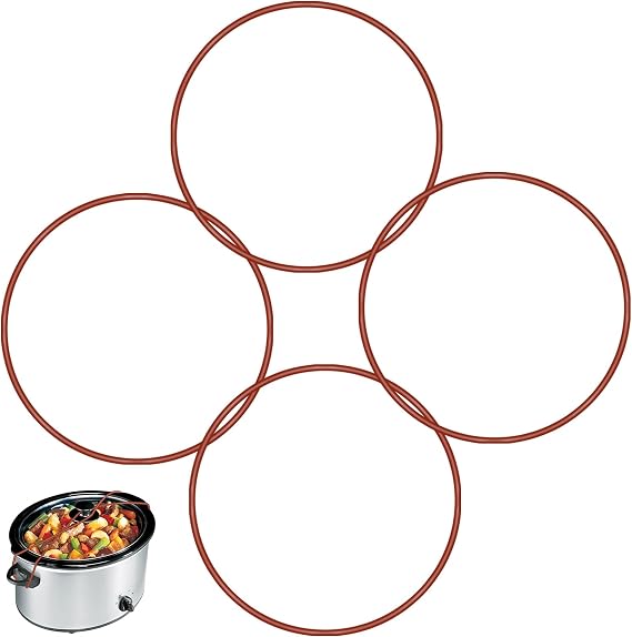 4pcs Lid Latch Strap Rubber Band for Fix Pot Lid, Compatible with Hamilton Beach 6,7,8 quart Crock Pot Slow Cooker (Red)
