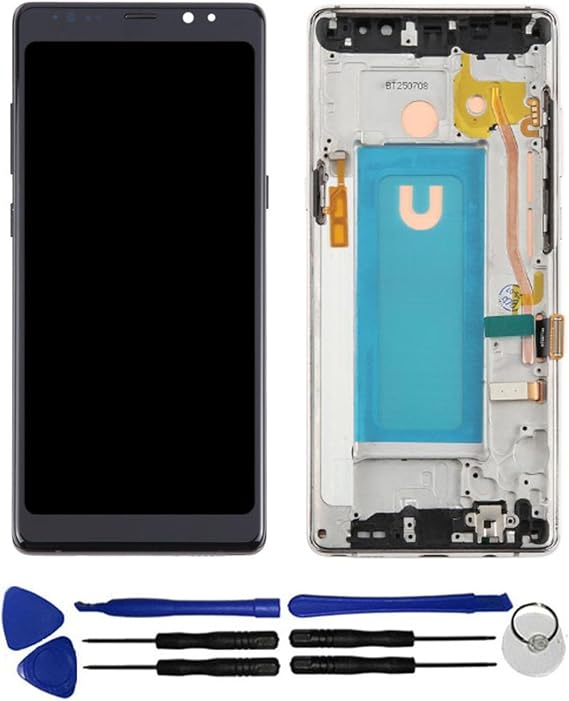 Replacement for Samsung Galaxy Note 8, SC-01K, SM-N950F, SM-N950U, SM-N950N, SM-N950FD Touch Screen Digitizer Assembly LCD Display with Bezel Frame Silver (TFT)