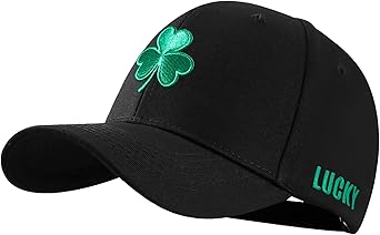 Shamrock Baseball Cap for Men & Women, Lucky Hat, Adjustable Fit, Irish Clover Accessories, St Patricks Day Hat