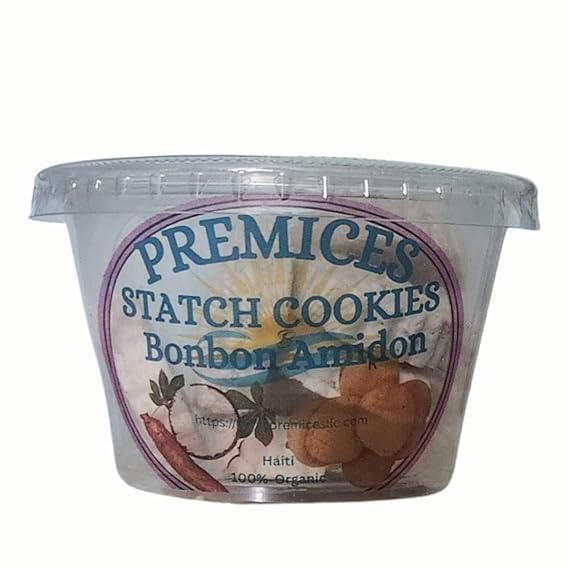 PREMICES STARCH COOKIES - Starch Candies - Bonbon Amidon 100% Organic - Haitian Cookies - for All Occasions - Traditional Handmade Snacks, pack 10 ct (Pack of 1)