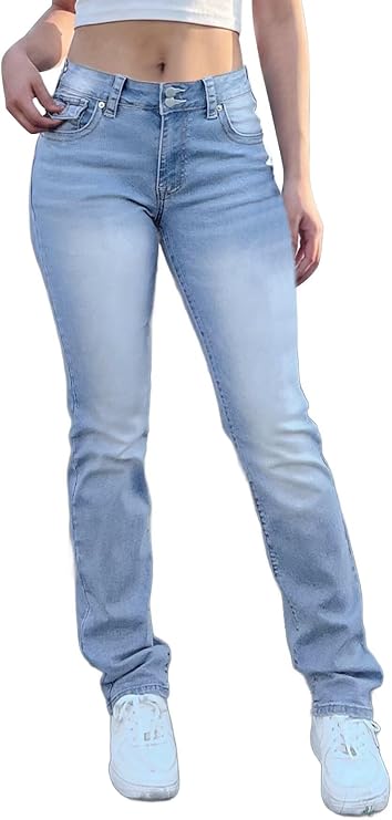 Flamingals High Waist Boot Cut Jeans for Women Flare Denim Pants | Flare Jeans, High Waist, Tummy Control, Stretchy, Trendy, Straight Flare Pants
