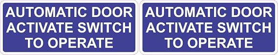 StickerTalk Automatic Door Activate Switch to Operate Vinyl Stickers, 1 Sheet of 2 Stickers, 5 inches by 2 inches Each