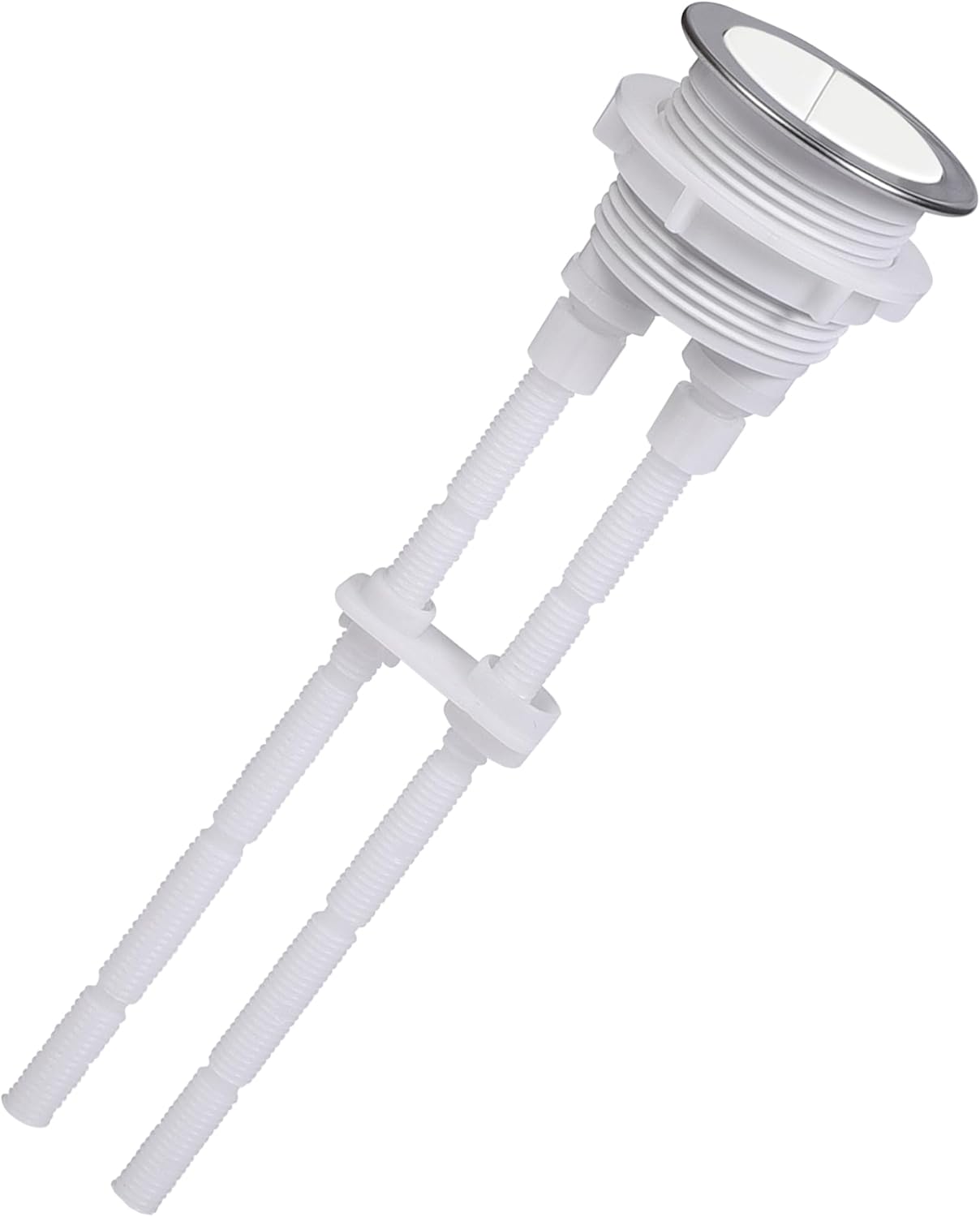 38mm Toilet Flush Valve Button Ceramic White Porcelain with Stainless Steel Ring 150mm Installation Length