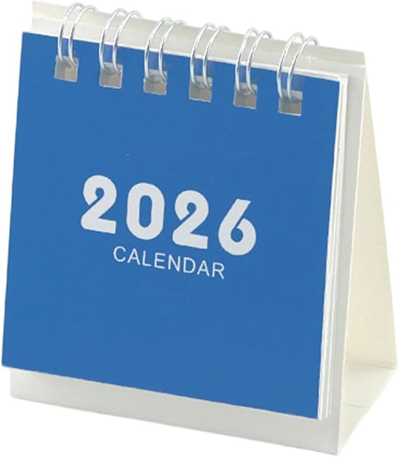 2026 Desk Calendar Twin-Coil Binding 17 Month Paper From Aug 2025 to Dec 2026 Office Tabletop Calendars Planner Space Saving Desk