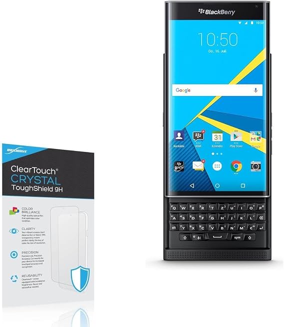 BoxWave Screen Protector Compatible with BlackBerry Priv - ClearTouch Crystal ToughShield 9H (2-Pack), Clear 9H Tough Flexible Film Screen Protector