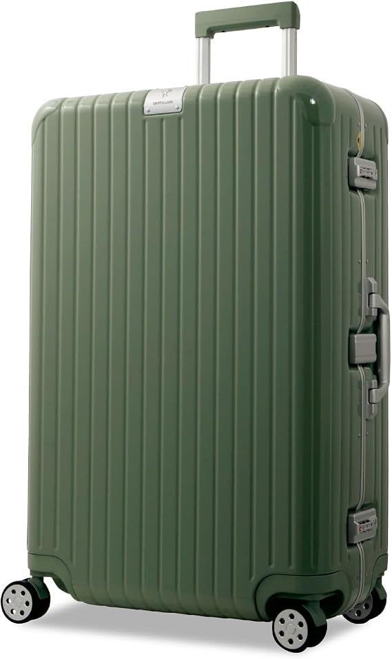 Griffinland TSA Lock Suitcase, Carry Case, Ultra Lightweight, Frame Type DL-2823 NOBLE Noble Hard, Open/Close Frame, leaf green