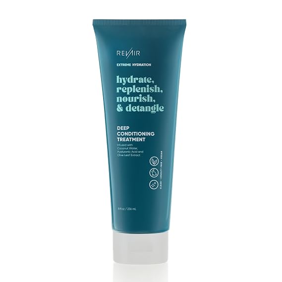 REVAIR Deep Conditioning Hair Treatment - Hydrating Hair Mask for Dry Damaged Hair - Coconut Water, Hyaluronic Acid & Olive Leaf Extract - Sulfate-Free, Paraben-Free, Vegan & Cruelty Free (8 Fl Oz)