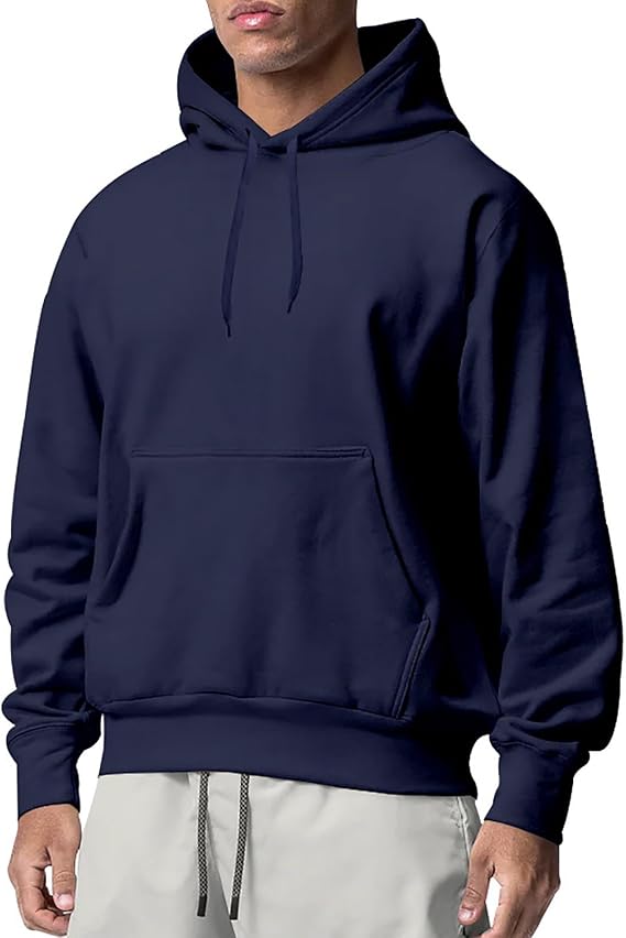 Men's Hoodies Pullover Lightweight Long Sleeve Solid Drawstring Hooded Sweatshirts Causal Fashion Sports Shirts