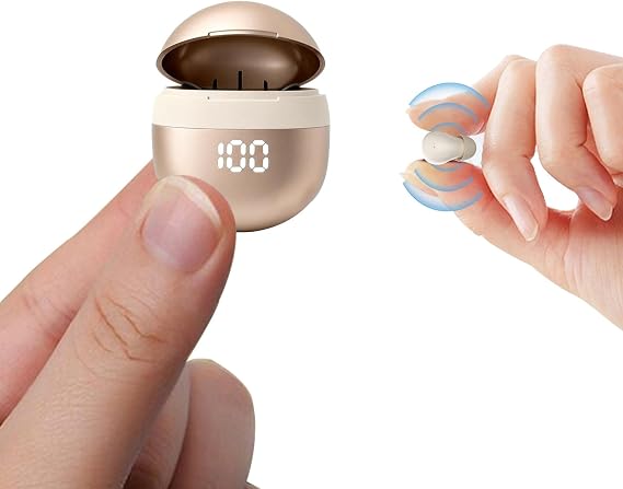 Wireless Invisible Earbuds Small Mini In Ear Buds Bluetooth Tiny Earphones | Hidden Earbuds for Work Small Headphones with Noise Cancelling Mic Comfort Fit for Men Women Office Sleeping Sports Travel