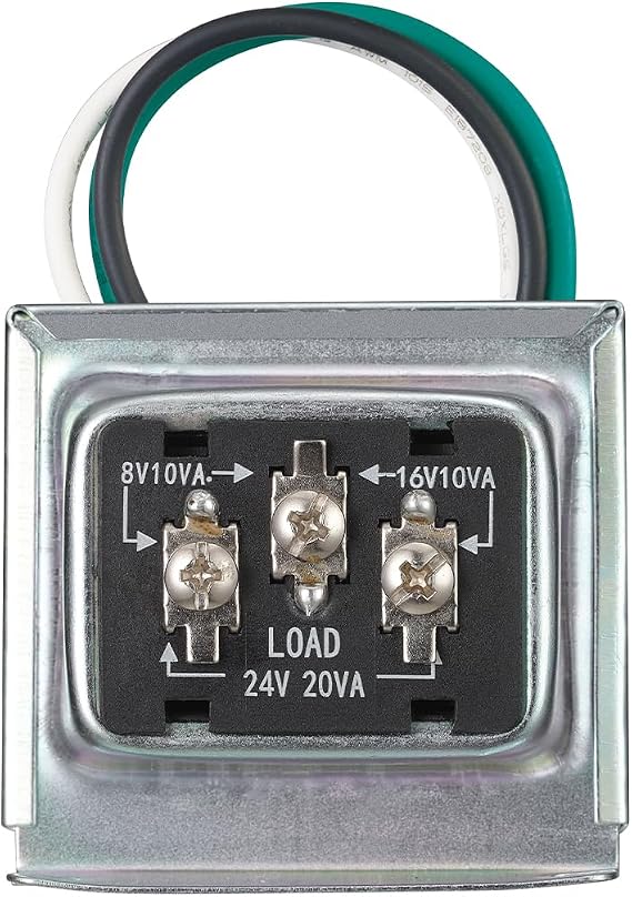 Heath Zenith SL-125-90 Silver Finish Wired Trivolt Clamp-On Transformer Compatible with Most Smart Video Doorbells and Any Wired Chimes and Buttons