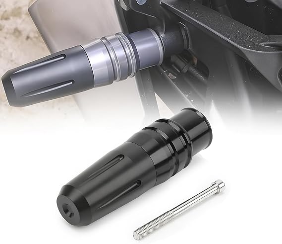 2 Pack Motorcycle Frame Sliders for Suzuki B King, CNC Aluminum Universal Drop Guards, Motorcycle Frame Protectors for Body & Fairing Protection,A Black