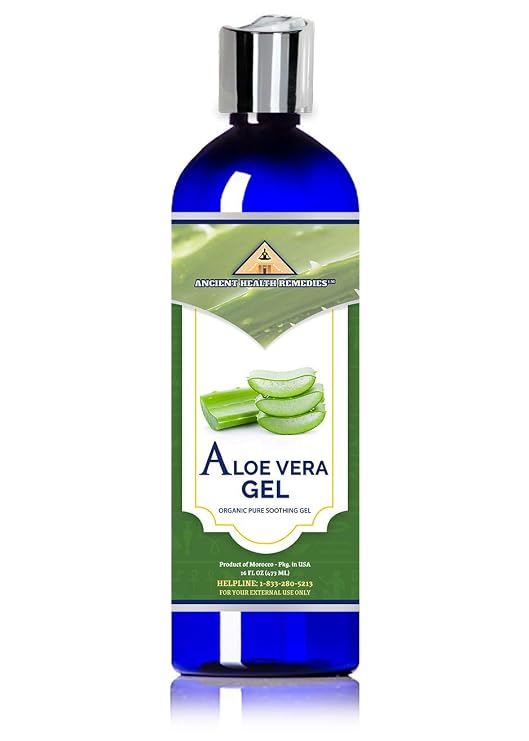 ANCIENT HEALTH REMEDIES Organic Unrefined Cold Pressed PURE ALOE GEL, Bulk Wholesale Beauty, Skin Care, Moisturizing DIY GEL For DYI Skin Products (INDIA) (16 oz)