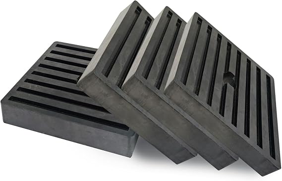 Shock Pads 4" x 4" x 7/9" Thick Rubber Isolation Pads for air Compressor, Air Conditioner Condenser, Refrigerator Anti Vibration Isolation Pads (4/Pack)