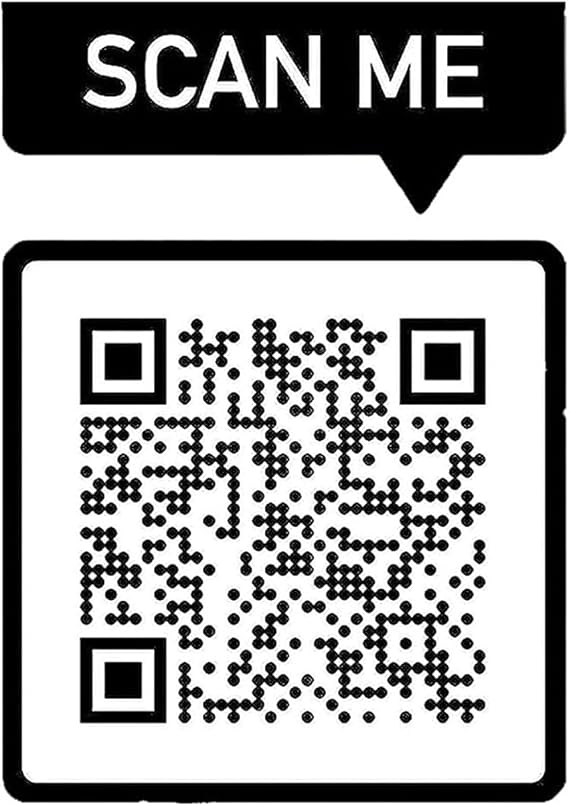 Customize QR Code Image/Text Vinyl Decal Bumper Sticker for Restaurants Office Home (3" Wide)