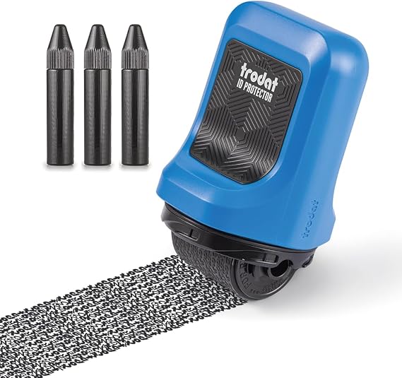 Trodat ID Protector Identity Theft Roller Stamp incl. 3 Bonus Refill Inks